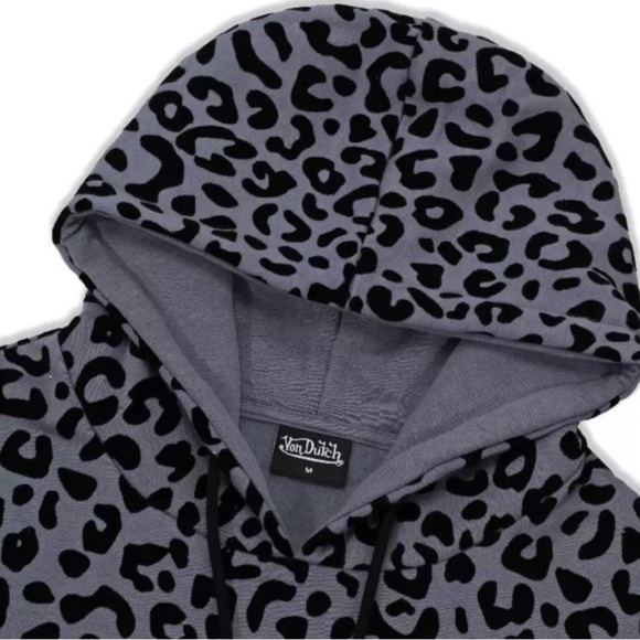 Von Dutch Originals Unisex Dirty Blue Cheetah Hoodie/Pullover | NEW/NWT!! - Picture 4 of 11